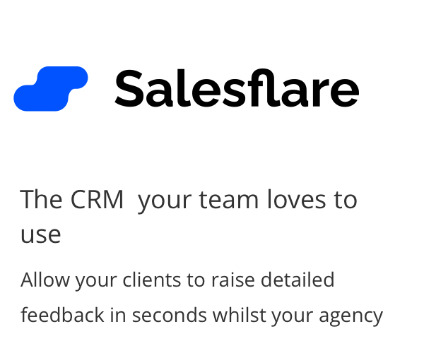 Salesflare CRM dashboard showing client feedback